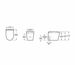 In-Wash® Con In-Tank® – Smart Toilet Adosado A Pared Rimless Con Tanque Integrado – Insignia – Roca – A803105001