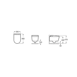 In-Wash® Inspira – Smart Toilet Suspendido Rimless Con Salida A Pared. Incluye Tapa Y Asiento. Necesita Toma De Red – Roca – A803060001