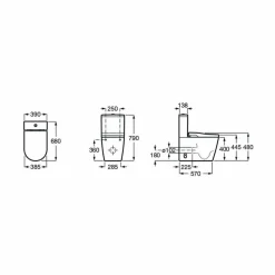 In-Wash® Inspira – Smart Toilet Adosado A Pared Rimless Con Salida Dual. Incluye Cisterna, Tapa Y Asiento. Necesita Toma De Red – Roca – A80306L001