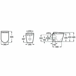 In-Wash® Inspira – Smart Toilet Adosado A Pared Rimless Para Tanque Empotrable. Incluye Tapa Y Asiento. Necesita Toma De Red – Roca – A803063001