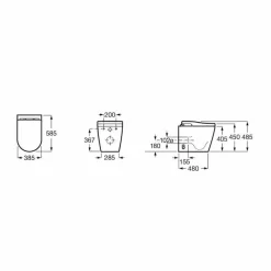 In-Wash® Inspira Con In-Tank® – Smart Toilet Adosado A Pared Rimless Con Tanque Integrado. Incluye Tapa Y Asiento. Necesita Toma De Red – Roca – A803095001