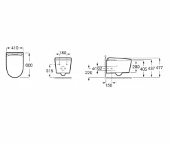 In-Wash®con In-Tank® – Smart Toilet Suspendido Rimless Con Tanque Integrado – Insignia – Roca – A803104001