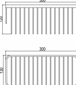 Jabonera Rejilla Baño Rectangular R02 30 Cm AISI 304 Cromo – 30001R020120 – AQG