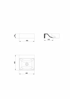 Lavabo Albus De 45X45 Sin Rebosadero Y Sin Orificio Para Grifo – Gala – G1022101