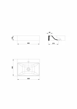 Lavabo Albus De 60X45 Sin Rebosadero Y Con Orificio Para Grifo – Gala – G1021501