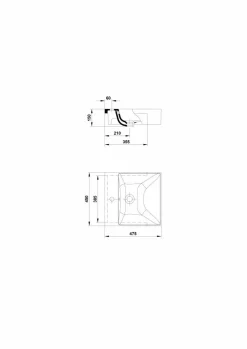 Lavabo Albus Semiempotrar De 47,5 – Gala – G1022501
