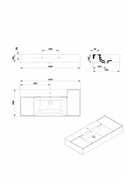 Lavabo Albus 100X45 Sobreencimera – Gala – G1020701