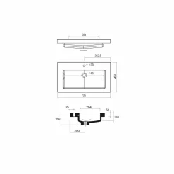 Lavabo De Carga Mineral Con Seno XL – Toscana – Salgar