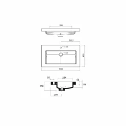 Lavabo De Carga Mineral Con Seno XL – Toscana – Salgar