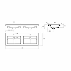 Lavabo De Carga Mineral Con 2 Senos – Toscana – Salgar