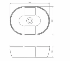 Lavabo De Sobre Encimera Ceramico 48x34x13 Cm – Essense – Visobath