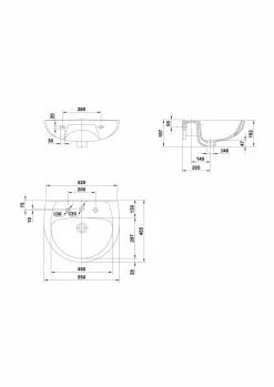 Lavabo Elia 55 Con Semipedestal G1805001+G1843201 – Gala – G1805001+G1843201