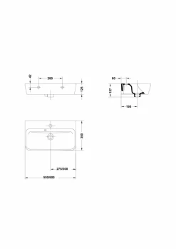 Lavabo Emma Square 60X35 Cm G27015 – Gala – G27015