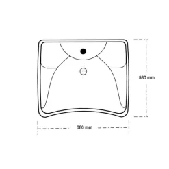 Lavabo En Porcelana Con Frente Cóncavo Sin Grifo – Prestosan 860 – Presto Equip – 80600