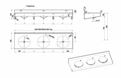 Lavabo Múltiple Prestosan Inox 3 Senos Mate – PrestoEquip – 88865