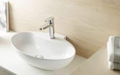 Lavabo Sobre Encimera / Suspendido Blanco O Natural – 0034N/0034NCRU- New Malaga – Bathco