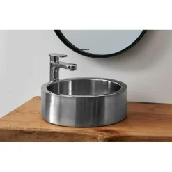 Lavabo Sobre Encimera Acero Satinado 8311 – Oruña – Bathco