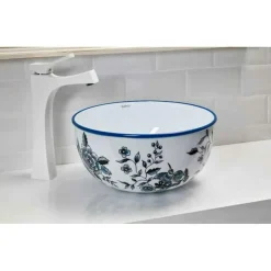 Lavabo Sobre Encimera Sin Rebosadero Acero Esmaltado 37×18 Cm – Mogro – Bathco