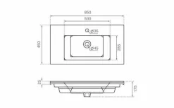Lavabo Suspendido 85/100 – Riga – Bathco