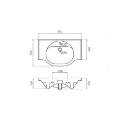 Lavabo Suspendido 80/100 Cm – Bucarest – Bathco