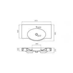 Lavabo Suspendido 80/100 Cm – Copenhague – Bathco