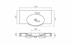 Lavabo Suspendido 80/100 Cm – Copenhague – Bathco