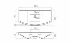 Lavabo Suspendido 80/100 Cm – Oslo – Bathco