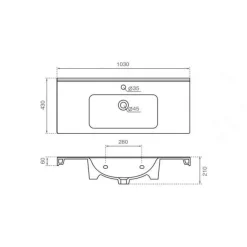 Lavabo Suspendido 80/100 Cm – Praga – Bathco