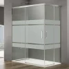 Mampara Angular 2 Fijos + 2 Correderas Decorado Frost Plus – Basic – GME