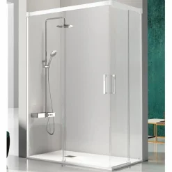 Mampara Angular De Ducha 2 Fijos + 2 Puertas Correderas – Glasé GS607 – Kassandra