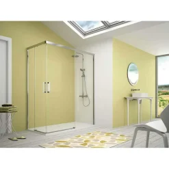 Mampara Angular De Ducha 2 Fijos + 2 Puertas Correderas – S400 (CU607+CU607) – Kassandra