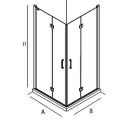 Mampara De Angular De Ducha De Puerta Abatible/plegable – Serie Odense – Salgar