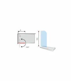 Mampara De Bañera Abatible Cromo 6mm – Rita – RI570 – Kassandra