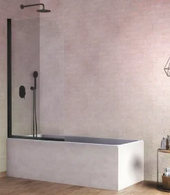 Mampara De Bañera Abatible Negro 6mm – Rita – RI570 – Kassandra