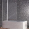 Mampara De Bañera Puerta Abatible 6 Mm + Fijo 8 Mm Cromo – Rita – RI563 – Kassandra