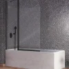 Mampara De Bañera Puerta Abatible 6 Mm + Fijo 8 Mm Negro – Rita – RI563 – Kassandra