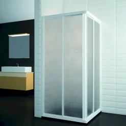 Mampara De Ducha Angular Con Dos Hojas Correderas Y Dos Hojas Fijas – Mamparas Doccia – Viena