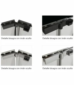 Mampara De Ducha Frontal Abatible Para Espacios Reducidos Perfil Plata – PI300 05 – Prisma – Kassandra