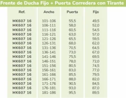 Mampara De Ducha Frontal Fijo + Puerta Corredera Deslizable Por La Parte Inferior Perfil Cromo Con Apertura, Sin Cierre MK607 – Moka – Kassandra