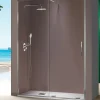 Mampara De Ducha Frontal Fijo + Puerta Corredera Deslizable Por La Parte Inferior – Moka – MK102 – Kassandra