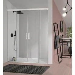 Mampara Frontal De Ducha 2 Fijos + 2 Puertas Correderas – Glasé GS100 – Kassandra