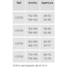 Mampara Frontal De Ducha 2 Fijos + 2 Puertas Correderas – Glasé GS100 – Kassandra