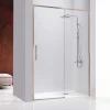 Mampara Frontal De Ducha + Puerta Corredera Perfilería Oro Rosa – Masela – Kassandra