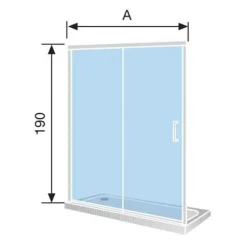 Mampara Frontal De Ducha Fijo + Puerta Corredera – Bella – Kassandra