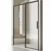 Mampara Frontal De Ducha Fijo + Puerta Corredera Perfil Negro – Luna LU102 05 – Kassandra