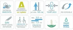 Mampara Frontal De Ducha 1 Fijo + Puerta Corredera Oro Cepillado – Delta DE102 – Kassandra