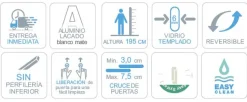 Mampara Frontal De Ducha 1 Fijo + Puerta Corredera Blanco Mate – Delta DE102 – Kassandra
