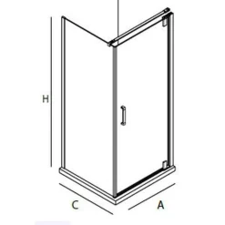 Mampara Frontal Ducha De Puerta Abatible Pivotante Y Lateral Fijo – Serie Malmö – Salgar