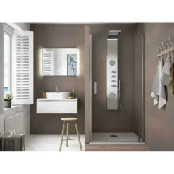 Mampara Frontal Ducha De Una Puerta Abatible Pivotante – Serie Malmö – Salgar