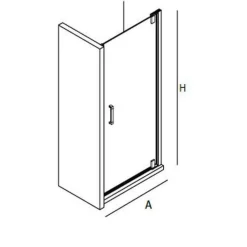 Mampara Frontal Ducha De Una Puerta Abatible Pivotante – Serie Malmö – Salgar